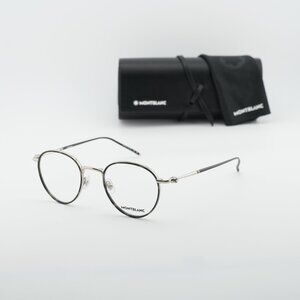 Montblanc  MB0162O 002 Round Eyeglasses – Silver/Grey 48mm